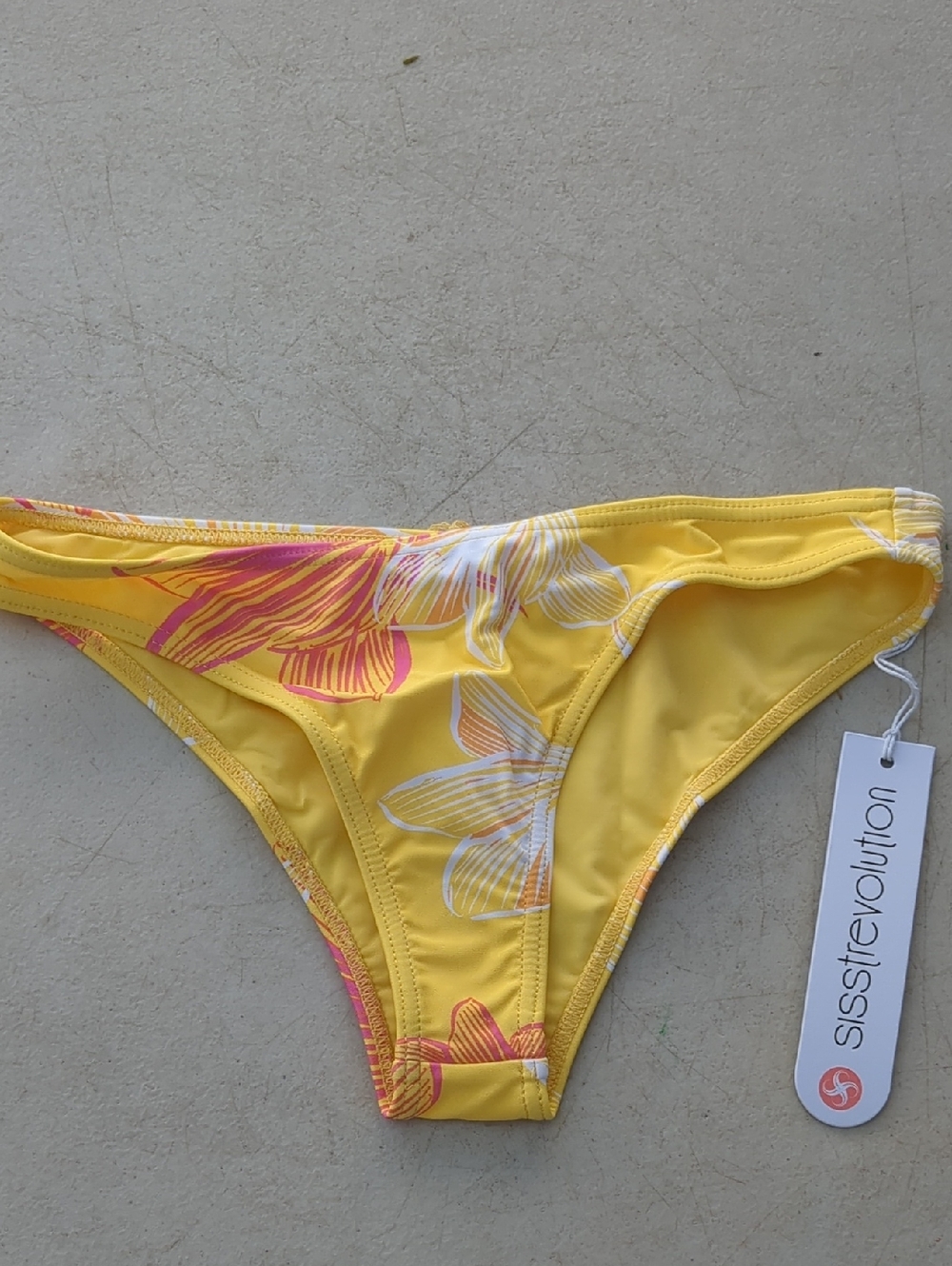 Sisstrevolution Yellow Floral Bikini Bottom - Low Rise Swim Brief